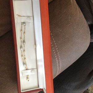 Gold and White Gold double strand bracelet